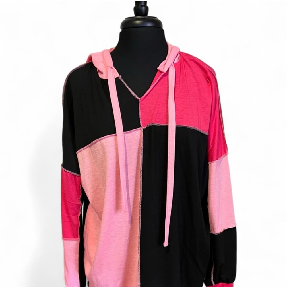 Colorblock Pink and Black Women's Sweater brand new in bag